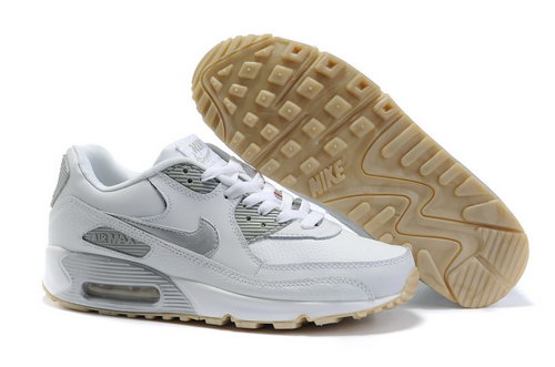 Nike Air Max 90 Womenss Shoes Wholesale White Sliver Closeout